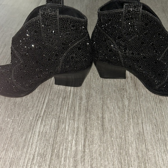 Jessica Simpson Black Ankle Boots Glitter Gabor - Picture 6 of 6